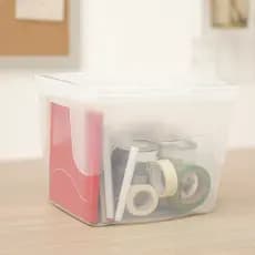Kit Com 6 Caixas Organizadoras Container Transparente Com Tampa e Travas Para Armazenador de Itens