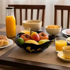 Fruteira De Mesa Redonda Elegante Cesta Frutas Legumes Organizador Plástico Vazada Detalhada