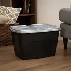 Caixa Organizadora 60 Litros Empilhável Com Trava Multiuso Container Resistente Ferramentas Brinquedo Crianças