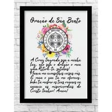 Placa Quadro Decorativo 20x30 Religioso Católico Oração De São Bento