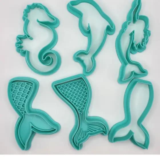Cortador de Biscoitos Carimbo de Massinha sereia confeitaria 6 cortadores ARGILA CARIMBO BRINQUEDO CORTADOR