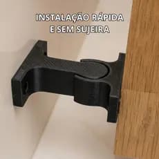 Kit Trava Para Porta Reforçada Adesiva e com Furo Fixador Anti Impacto Porta Madeira Vidro fita 3M ou parafuso batente