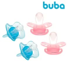 Kit 2 Chupeta/Bico Comfort Ventilação Estrela e Urso Tamanhos 2 6 meses Buba