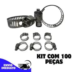 Kit C/ 100 Abraçadeira De Metal Para Mangueira De Gas E Jardim