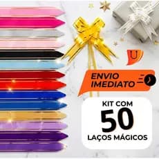 Laços Mágicos Para Presente Com Filete Dourado P/M/G Diversas Cores 50Unidades>>>
