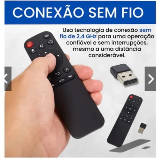 Controle Usb Compatível Tv Box Smart Tv Sem Fio Mouse