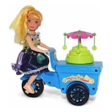 Kit Boneca + Carrinho De Sorvete Brinquedo Infantil Faz De Conta