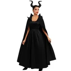 Fantasia Malévola 2pçs Adulto Capa E Arco Carnaval Halloween
