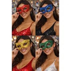 Máscara Veneziana com Brilho para Fantasias de Festa de Carnaval