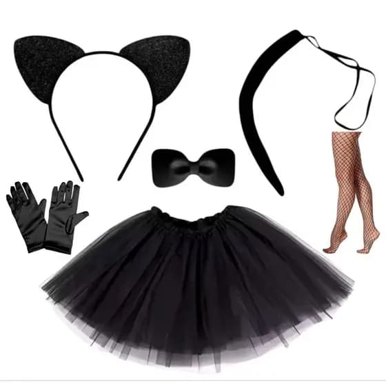 Kit Fantasia Gatinha com Saia de Tule