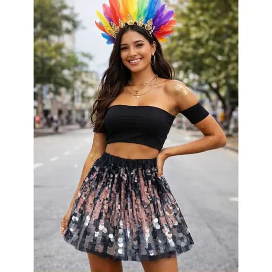 Saia Carnaval Paetê – Brilho