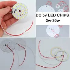 3 Pçs/set DC 5V 32/50mm 12cm Redondo LED Chip Grânulo Branco Quente Luzes Da Lâmpada Placa De Fio Redonda Substituir Fon