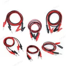 0.5m 1M 5/10/15A Duplo 4mm Banana Jacaré Crocodilo Para Clipe plug Teste Vermelho Preto Cabo Chumbo BR2L2