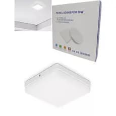 Plafon Led Borda Infinita 38W Sobrepor Quardado Bivolt Branco Frio 6500k ou Neutro 4000k 22CM