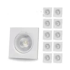 Kit 5 Mini Spot Led Embutir  Quadrada  Direcionável 3w  Branco frio 6500K/ Branco Quente 3000K 285 lumen 6.9cm×2cm×6.9cm