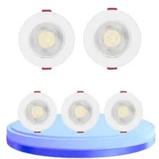 Kit 5 Spot Led Luminária Embutir 7W Direcionável Redondo Branco frio 6500K/Branco Quente 3500K  Bivolt  85V-220V
