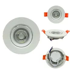 Luminária Spot Led 7w Embutir Redondo 9x9cm Direcionável Frio 6500K ou Quente 3000K Bivolt Teto Sanca