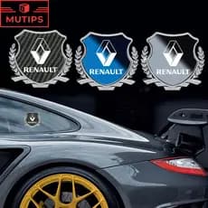 Renault Carro 3D Metal Badge Sticker Adesivo De Emblema De Fibra De Carbono Decoração De Carroçaria Auto Para ZOE Clio Fluence Duster Megane 2 Sandero Kwid Logan Captur Scenic Kiger Koleos