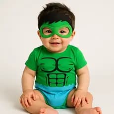 Body Bebê Infantil Menino Mêsversário Temático Hulk Super Confortável Linha Premium