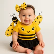 Body Bebê Infantil Menina Mêsversário Temático Abelhinha Super Confortável Linha Premium