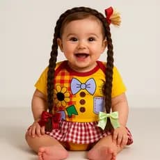 Body Bebê Infantil Mesversário Temático Festa Junina Super Confortável Linha Premium