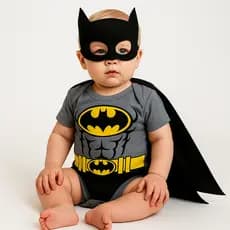 Body Bebê Infantil Mêsversário Temático Batman Super Confortável Lançamento