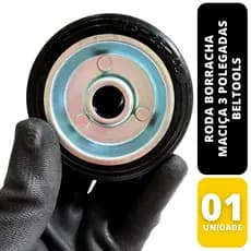 Roda de Borracha Maciça 3" - 75mm Rolamento Rolete Beltools