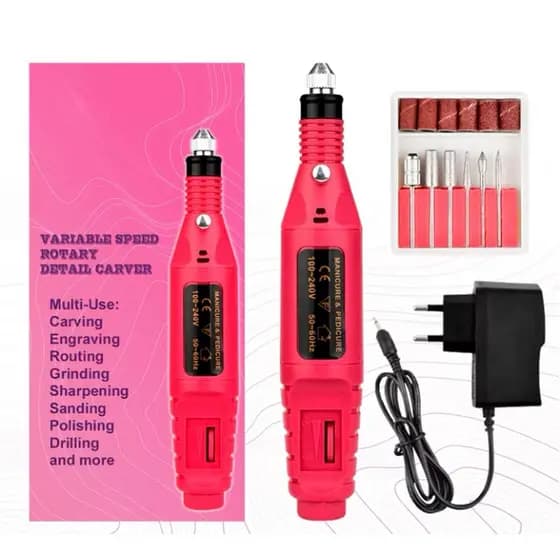Lixadeira Motor Caneta Bivolt de Unha Profissional Lixa Elétrica Motor Bivolt Mainucure e Pedicure