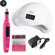 Kit Manicure Cabine led uv Gel Estufa Sun 5 + Motor Lixadeira Unhas Caneta Lixadeira Motorzinho profissional Iniciante