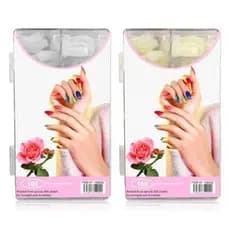 Unhas Tips 100 Unidades Curvatura C Unhas Nails Acrigel Transparente  Promoção