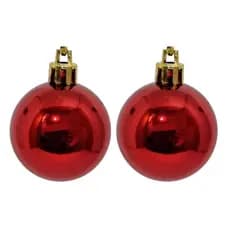 Kit Bola de Natal 20 cm - VERMELHO -  Kit com 2 peças