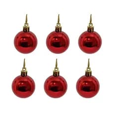 Kit Bola de Natal 14 cm - VERMELHO -  Kit com 6 peças
