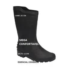 Bota Impermeável Solado Preto Galocha Pvc Borracha Pega Forte