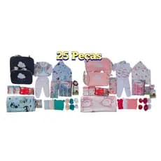 Kit 25 Peças Luxo Bebê Maternidade Enxoval completo com Bolsa , Manta e Acessórios