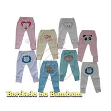 Kit 3 Peças Mijão Bebê Bordado no Bumbum e Pezinho de Virar