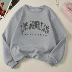 Moletom Feminino Moletom Cinza Feminino Gola Careca Casaco cinza