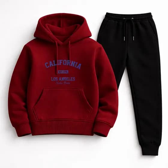 Conjunto Masculino Infantil Moletom Blusa e Calça  Algodão Flanelado Infantil Moda Juvenil