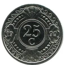 moeda Antilhas Holadesa 1999 25 cents original Nova perfeita F/C top