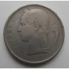 moeda Belgica 1951 1 franco original usada perfeita top