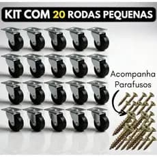 Kit 20/30/50 Rodinhas Rodizios Giratorio para moveis - 3,2 cm. ( 4 cm. total) PVC/Metal móveis vaso mala