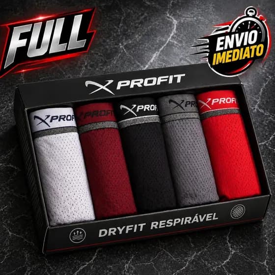 Kit 5 Cuecas Boxer Box Dry Fit Alto Padrão Premium Tecido Furadinho Masculina Respirável Confortável Esportiva