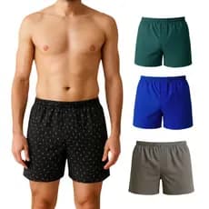 Kit 3 Cuecas Samba Canção Short Malha Fria Pijama Dormir