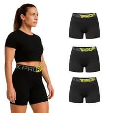 Kit 3 Shorts Legging Feminino Meia Coxa Cintura Alta Bermuda Zero Transparência