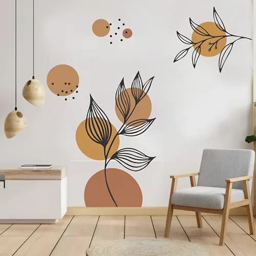 Adesivo De Parede Autocolante Minimalismo Orgânico Boho