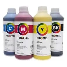 Kit Tinta Compatível Profeel Pigmentada 1 Litro para uso Epson Impressora Recarga