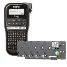 Rotulador Brother PT-H110BK Preto + 5 Fita TZe-231 X-Full 12mm Etiquetadora Portátil Etiqueta Adesiva