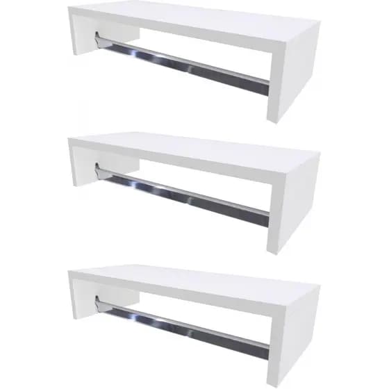 Cabideiros Módulos Prateleira 50X12X25 Mdf Branco (kit 3un)