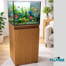 Móvel para Aquário Cubo 100a150lts Freijó -Suporte Aquario Elegante com Design e Resistente/PzAqua