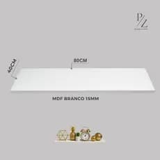 Prateleira MDF15mm Branco TX 80x40cm C/Acabamento Premium para Decorar ou Organizar