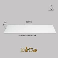 Prateleira MDF15mm Branco TX 120x10cm C/Acabamento Premium para Decorar ou Organizar